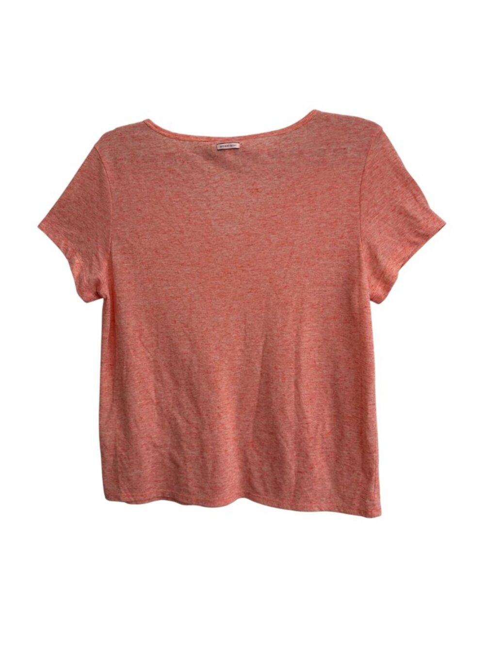 Victoria's Secret Coral V-Neck T-Shirt M Polyester/Linen Blend Beachy Vacation - Picture 5 of 12